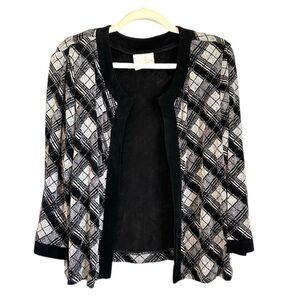 Joseph Ribkoff Couture soft jacket / light cardigan in grey and black pattern